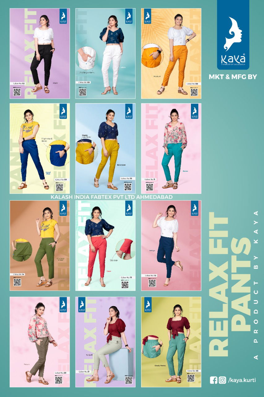 Kaya Relax Latest Cotton Daily Wear Fancy Pant Collection